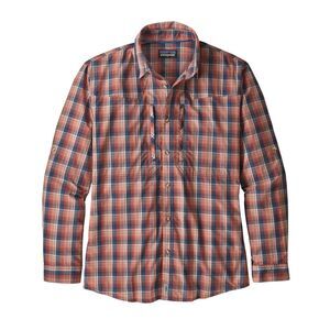 Patagonia Men’s Plaid Long Sleeve Shirt  Large Button Front 2 Chest Zip Pockets
